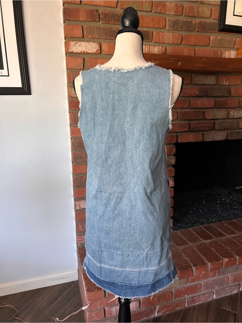 Anthropologie Holding Horses Floral Embroidered Denim Dress Sz S - Picture 7 of 8